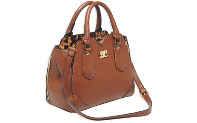 Bulldog Satchel Purse W/hlstr Chstnt