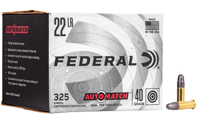Fed Auto Mtch 22lr 40gr Sld 325 โ Fed Auto Mtch 22lr 40gr Sld 325