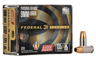 Fed Hydra-shok Deep 9mm 135gr Hp 20 โ Fed Hydra-shok Deep 9mm 135gr Hp 20