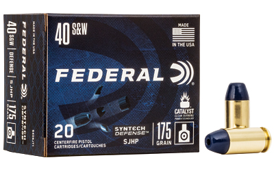 Federal Syntech Defense With Catalyst Clean Burning Primer 40 S&w 175gr Jacketed Hollow Point