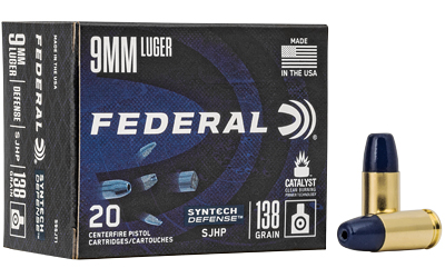 Federal Syntech Defense With Catalyst Clean Burning Primer 9mm 138gr Jacketed Hollow Point