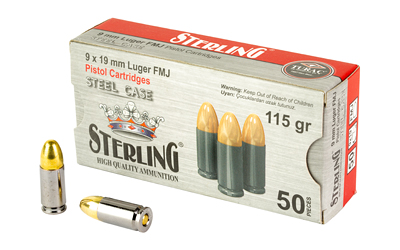 Sterling 9mm 115gr Fmj Steel 50 โ Sterling 9mm 115gr Fmj Steel 50