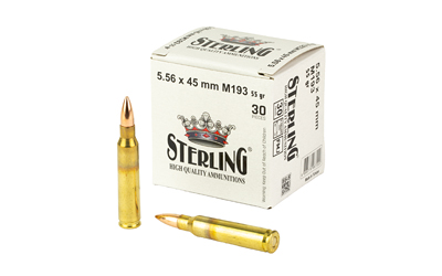 Sterling 5.56 M193 55gr Fmj 30 โ Sterling 5.56 M193 55gr Fmj 30
