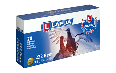 Lapua 222 Rem 55gr Fmj 20 โ Lapua 222 Rem 55gr Fmj 20
