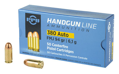 Ppu 380acp Fmj 94gr 50 โ Ppu 380acp Fmj 94gr 50