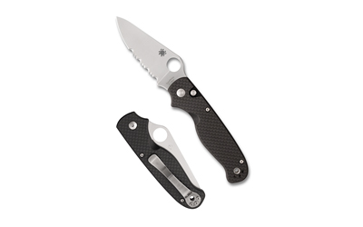 Spyderco Buttonup Cf Ps 3.27" Bk/slv — Spyderco Buttonup Cf Ps 3.27" Bk/slv