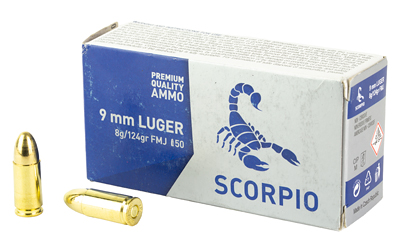 Scorpio Ammo 9mm 124gr Fmj 50 โ Scorpio Ammo 9mm 124gr Fmj 50
