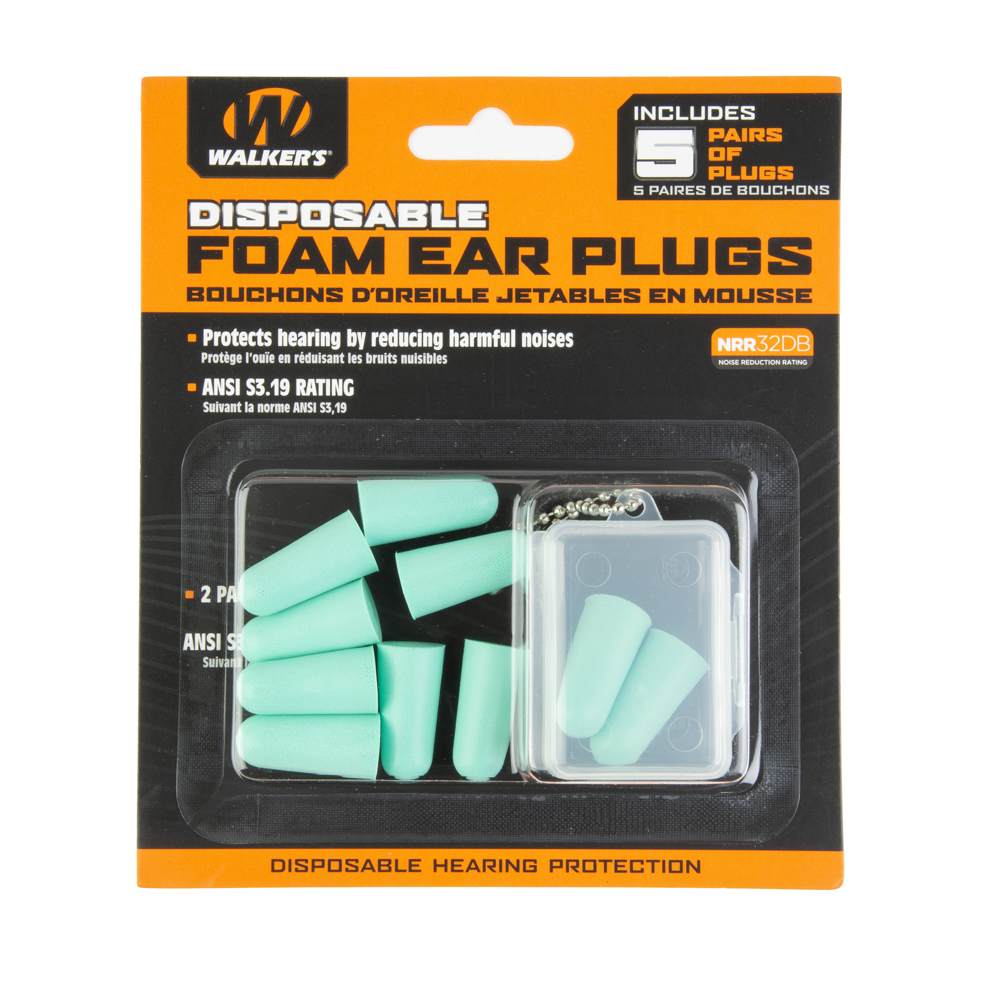 Walker's Foam Ear Plugs 5 Pairs Teal โ Walker's Foam Ear Plugs 5 Pairs Teal